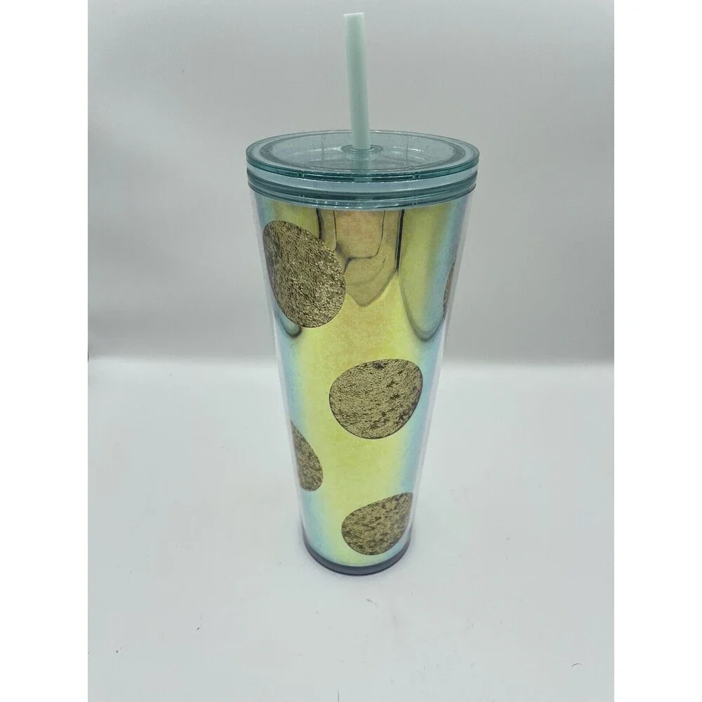 NEW Starbucks Holiday 2020 GOLD Glitter Dots 24oz Cold Venti Tumbler